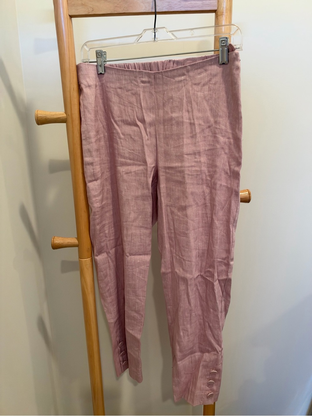 J. Jill Straight Leg Linen-Blend Pants in Dusty Rose